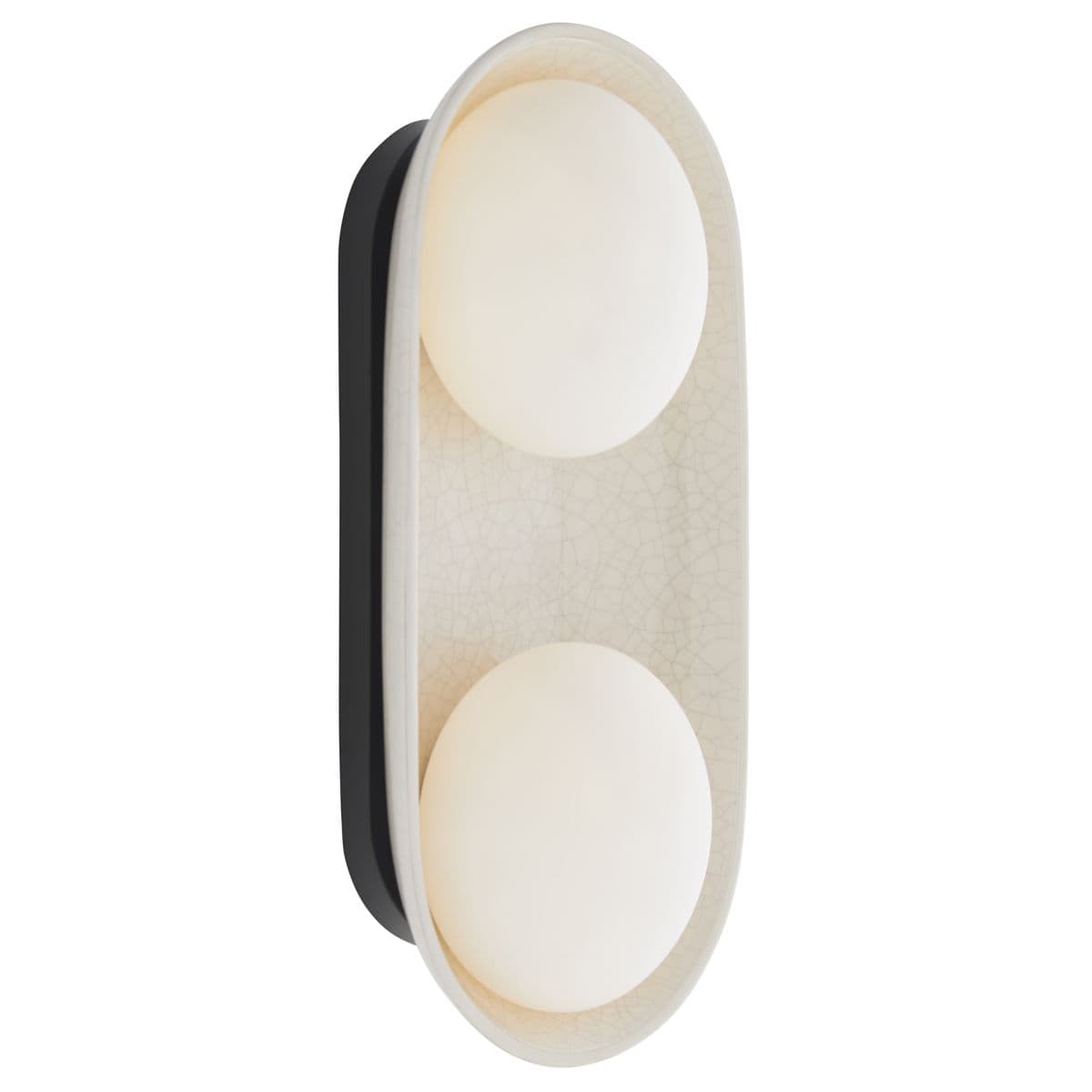 Arteriors | Glaze Large Wall Sconce — Ivory Stained Crackle with Blackened Steel
