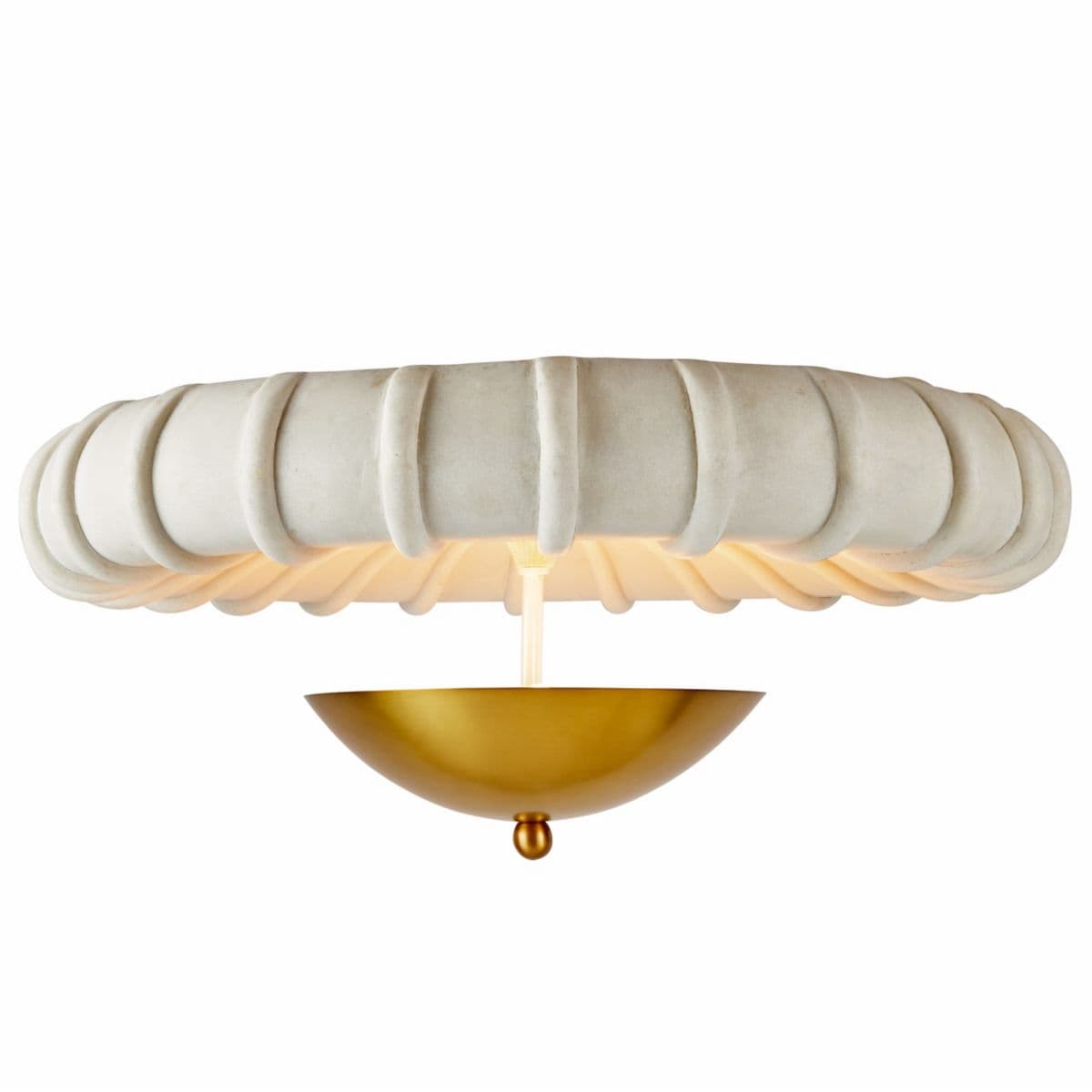 Arteriors | Camella Flushmount — Ivory with Antique Brass