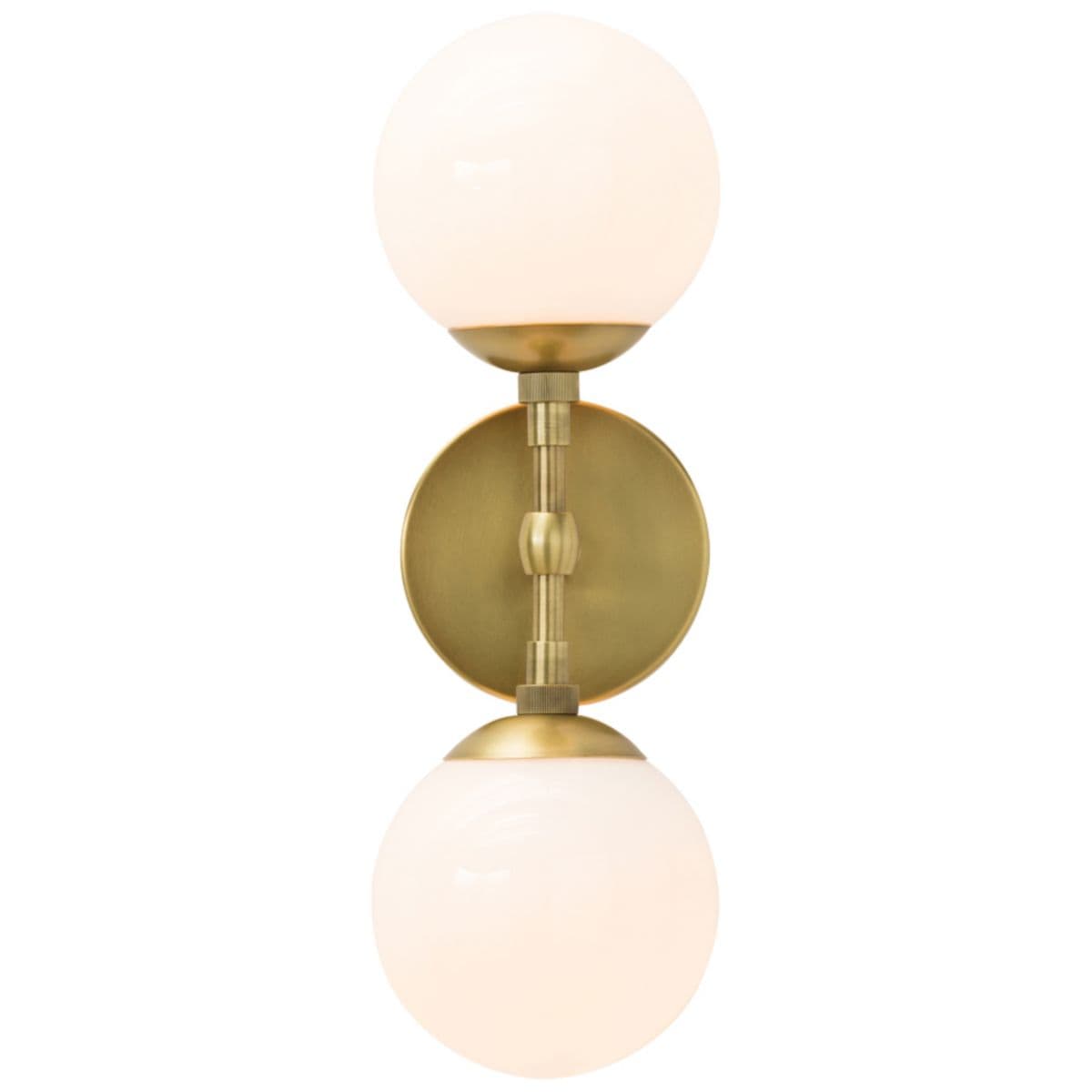 Arteriors Polaris Wall Sconce — Antique Brass with White Glass