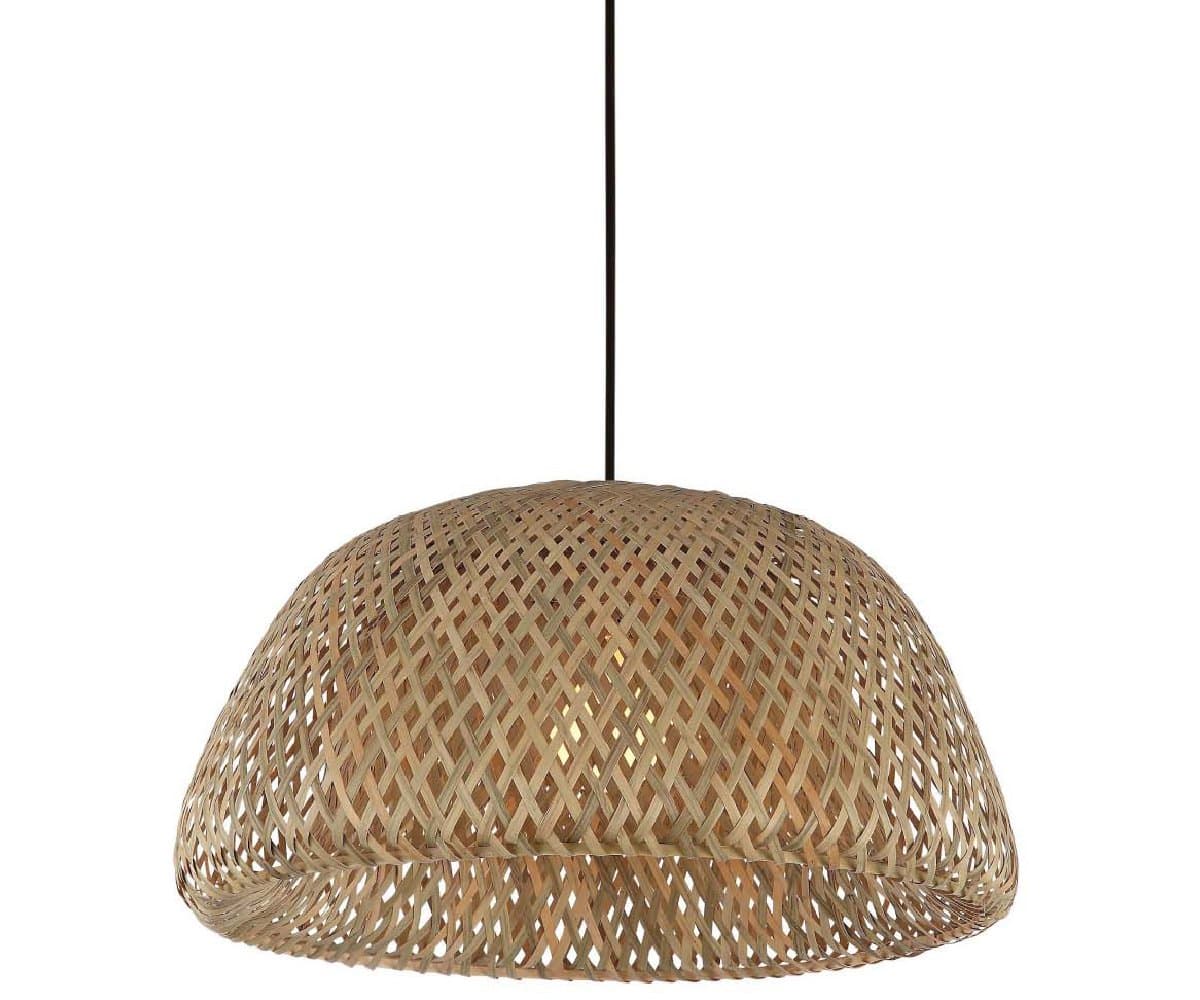 Avenue Lighting | Tulum Pendant — Black with Wicker