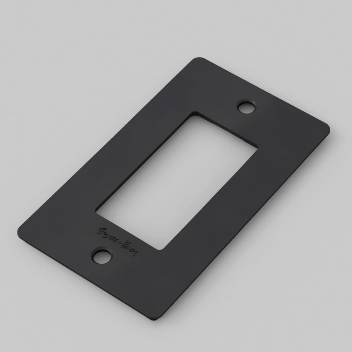 Buster + Punch | Wall Plate — Black, 1-Gang, with Logo