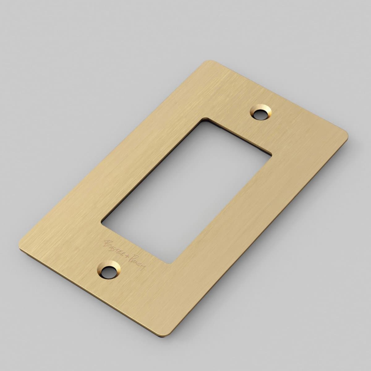 Buster + Punch | Wall Plate — Brass, 1-Gang, with Logo