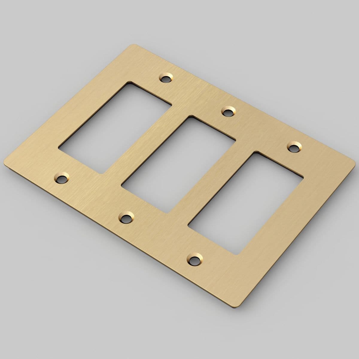 Buster + Punch | Wall Plate — Brass, 3-Gang, without Logo
