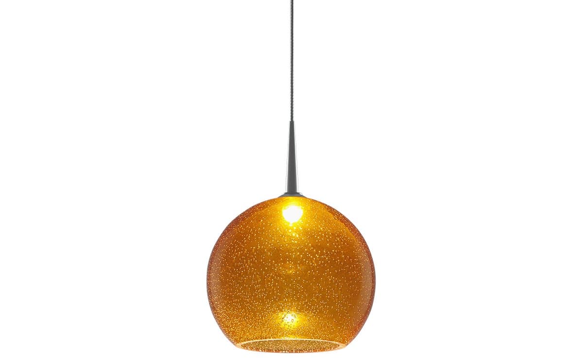Bruck Lighting | Bobo 2 Mini Pendant — Amber, Matte Chrome