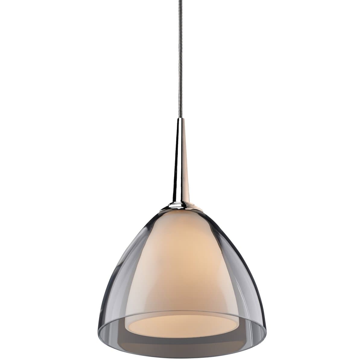 Bruck Lighting | Rainbow Mini Pendant — Clear Hardware, Chrome