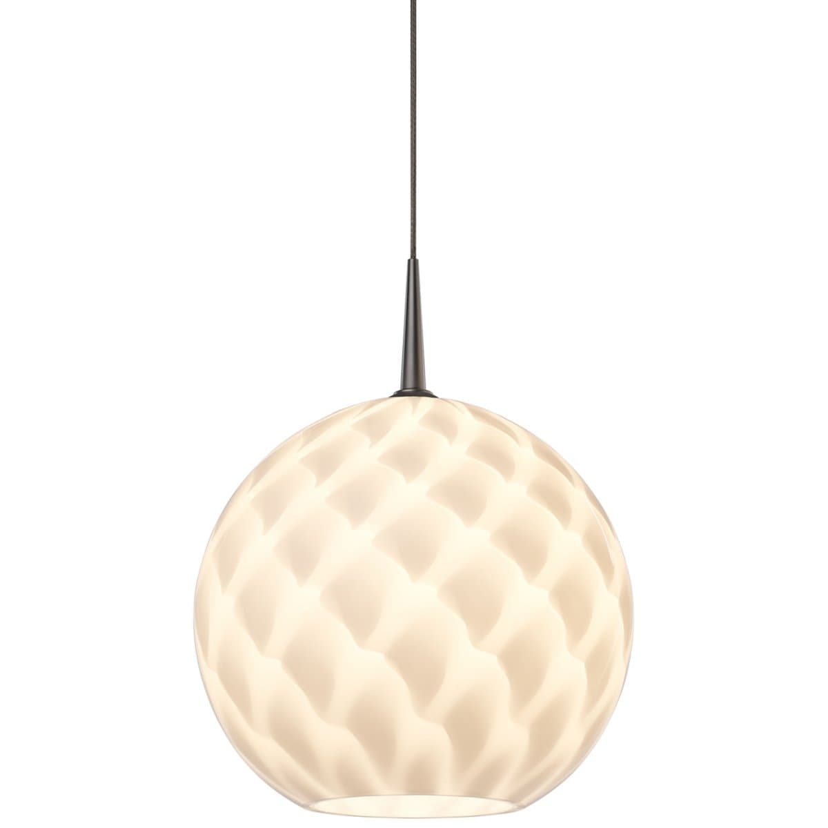 Bruck Lighting | Sirena Mini Pendant — White Hardware, Matte Chrome