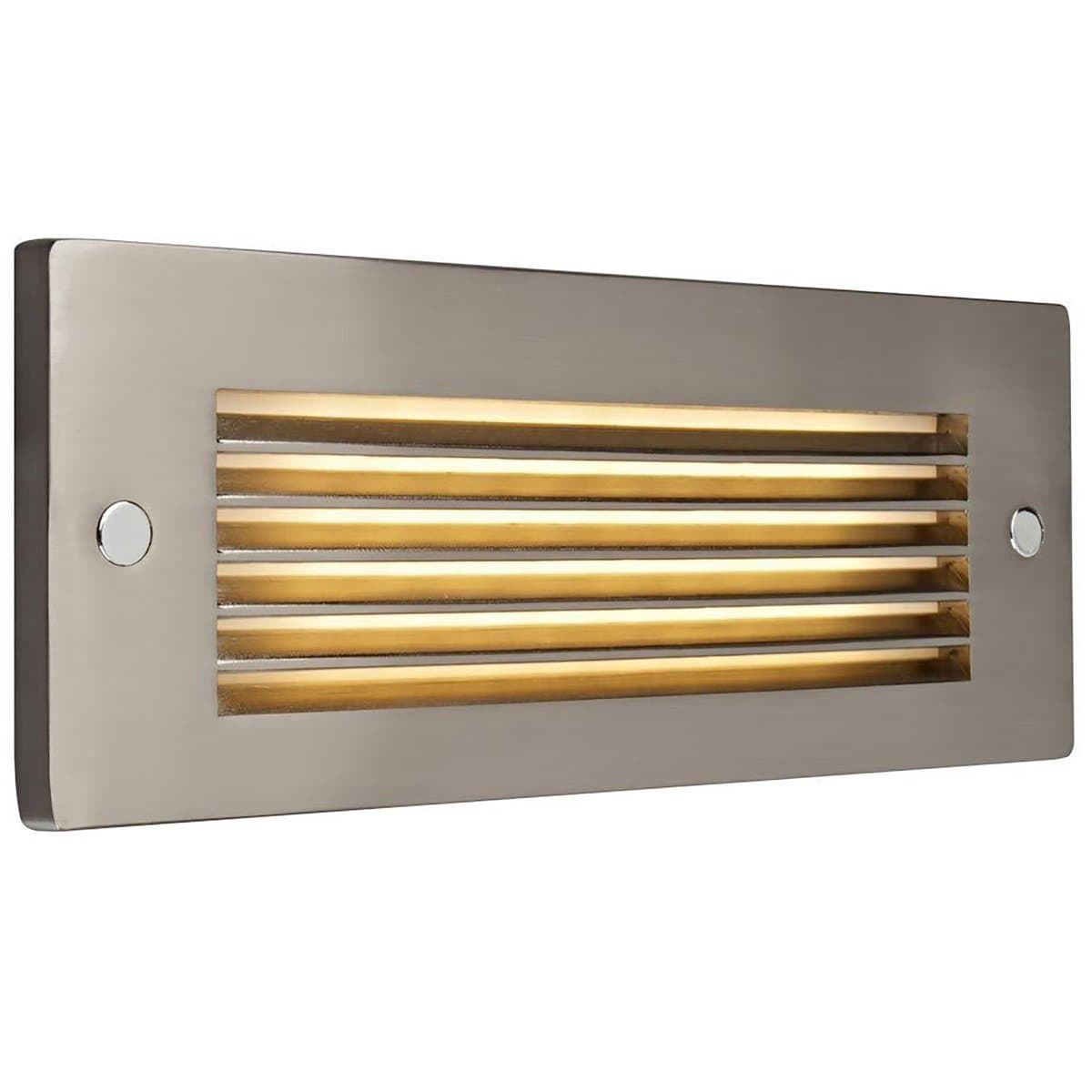 Bruck Lighting | Horizontal Louver LED Step Light — Brushed Nickel