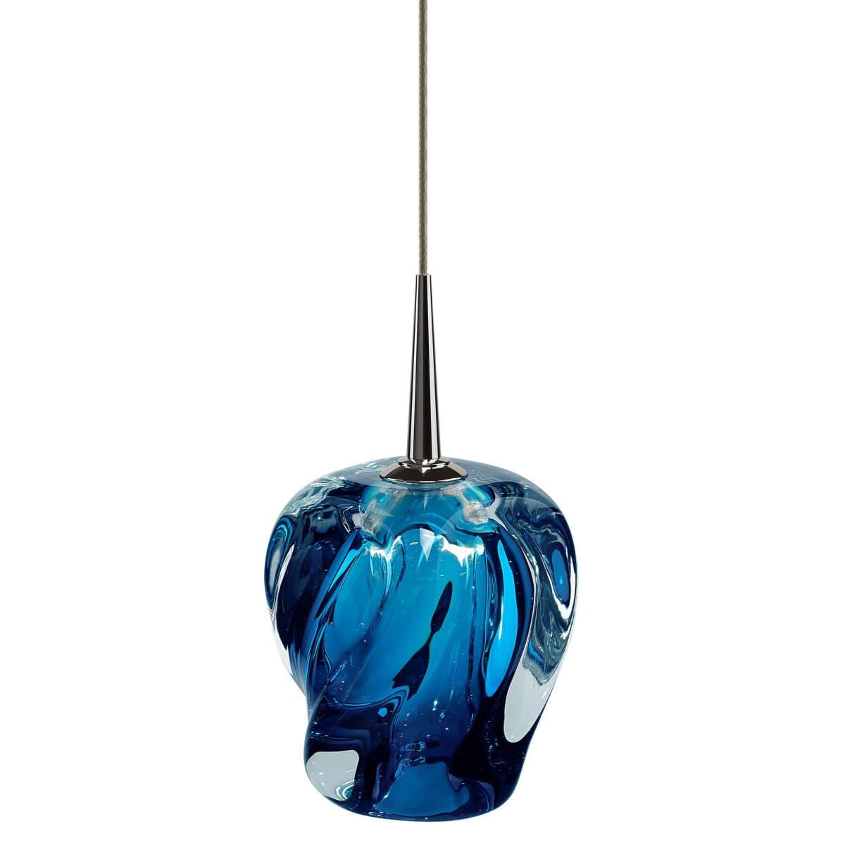 Bruck Lighting | Aurora LED Mini Pendant — Blue, Chrome, 4-Inch Canopy