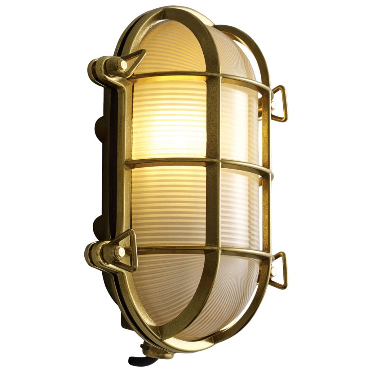 Original BTC | 7035 Oval Brass Bulkhead Outdoor Wall Sconce — Polished Brass