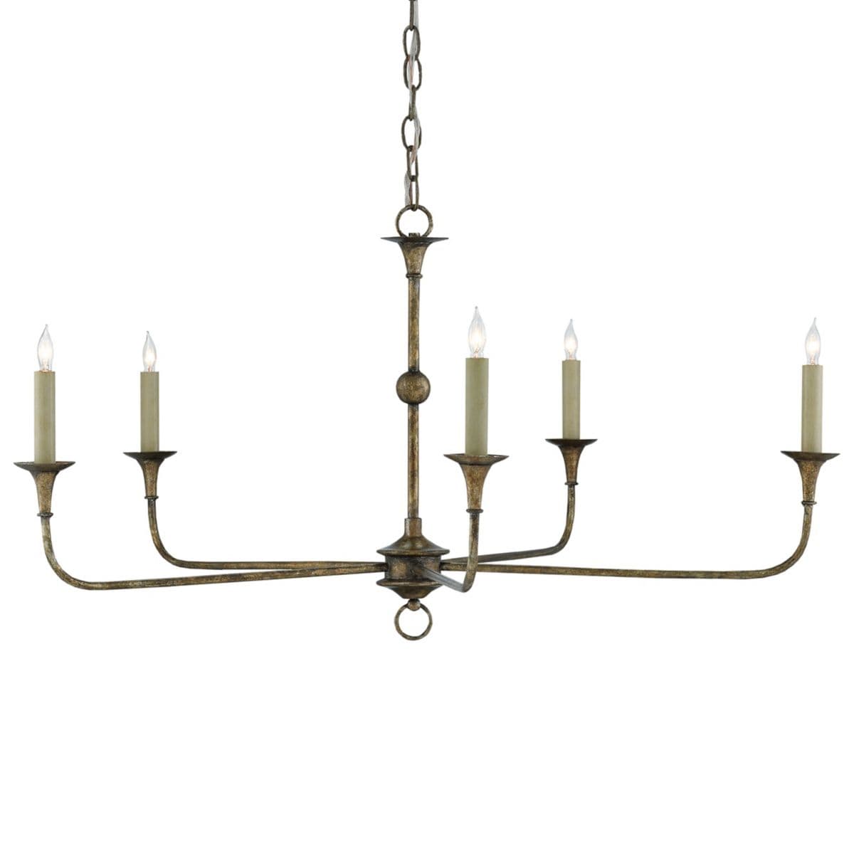 Currey & Company Nottaway Chandelier — Pyrite Bronze, 5