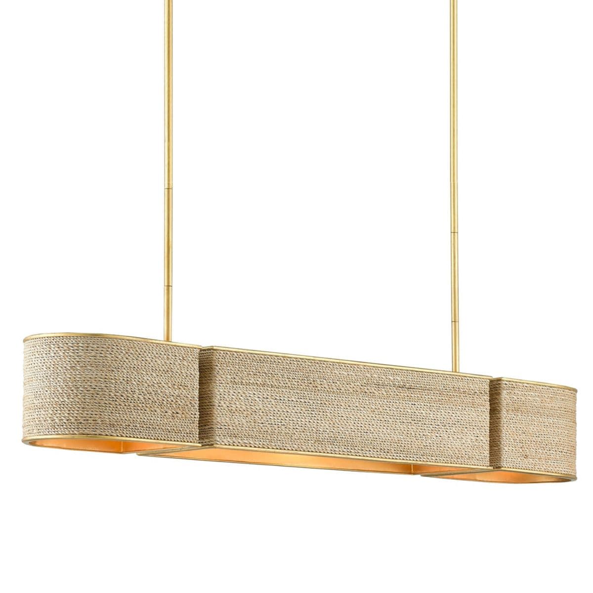Currey & Company Tenby Linear Suspension — Contemporary Gold Leaf