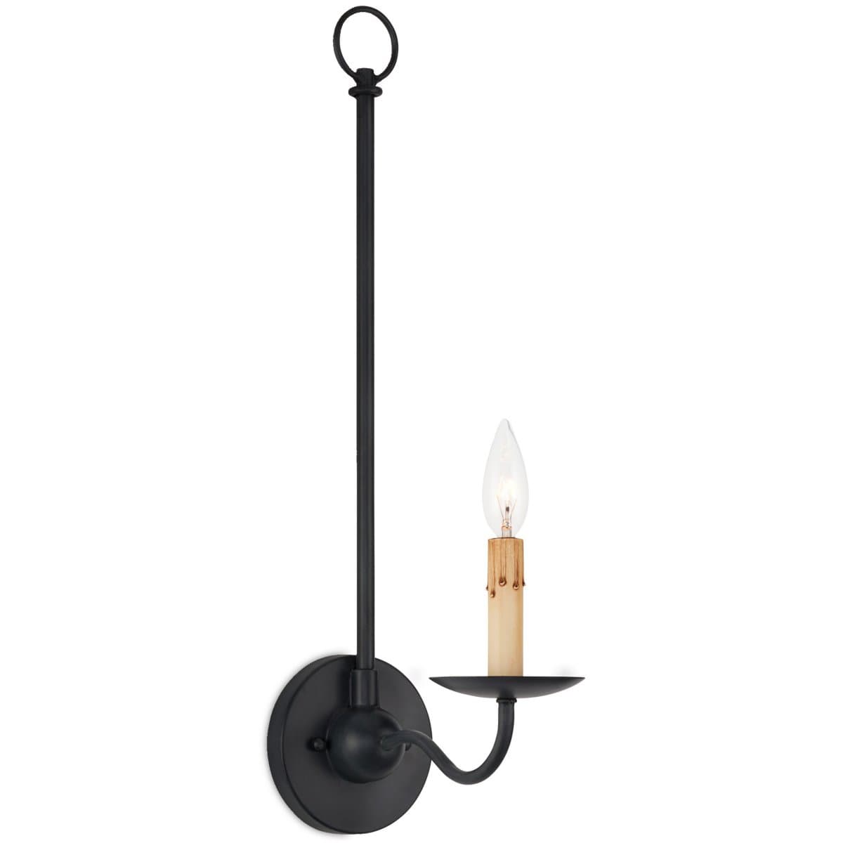 Currey & Company | Saxon Single Wall Sonce — Black