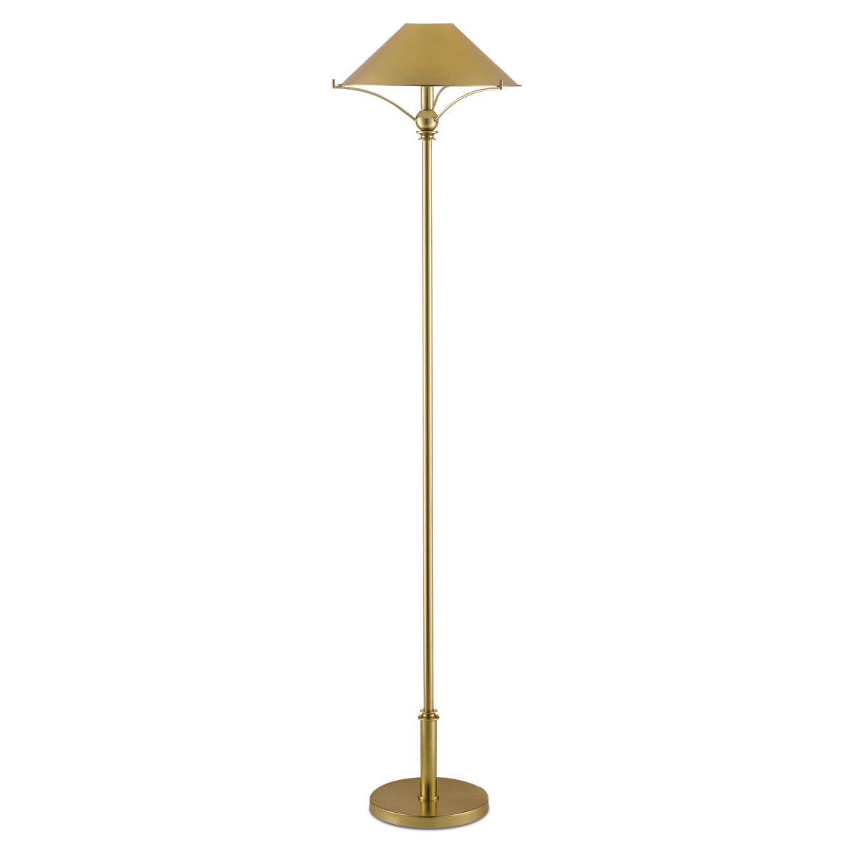 Currey & Company Maarla Floor Lamp — Brass