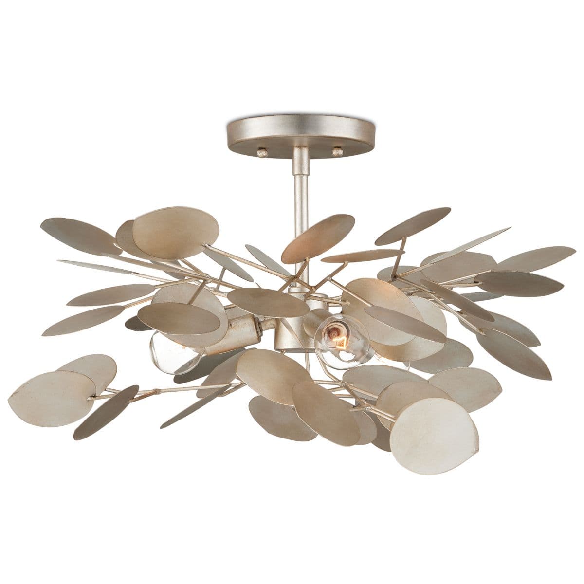 Currey & Company | Lunaria Semi-Flush Mount — Satin Silver
