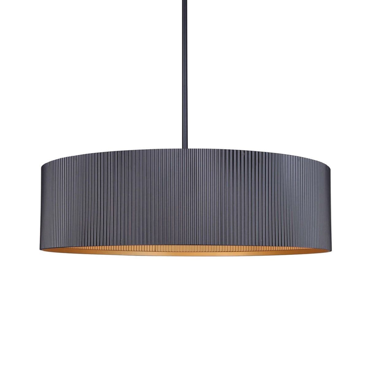 Canarm | Rexton Pendant — Matte Black with Gold, Large