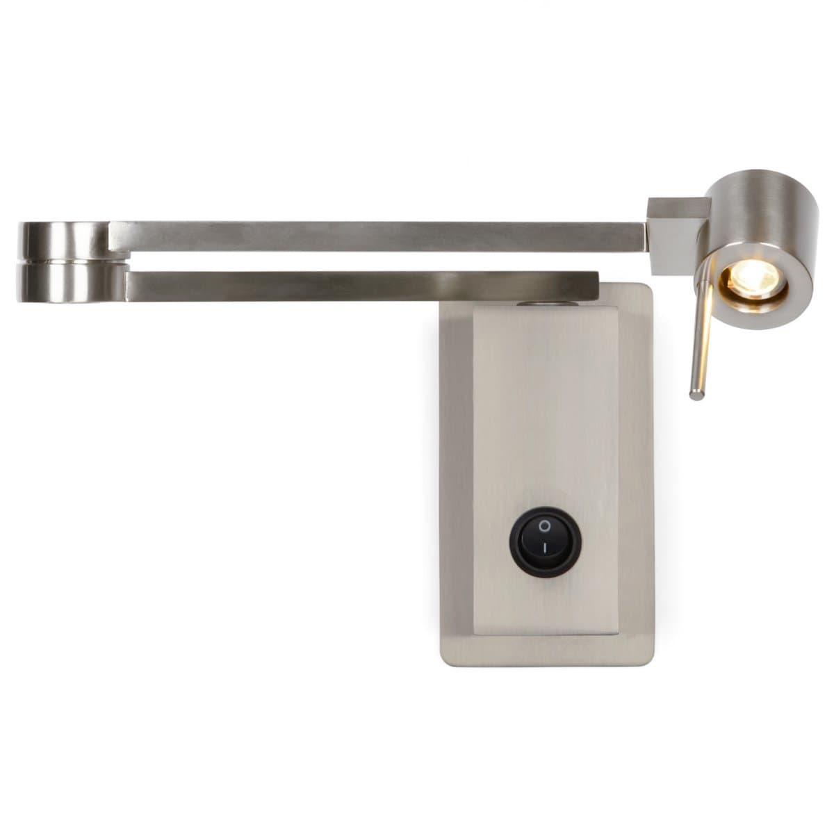 Contardi Lighting | Manhattan Swingarm LED Wall Sconce — Satin Nickel Control, With Switch