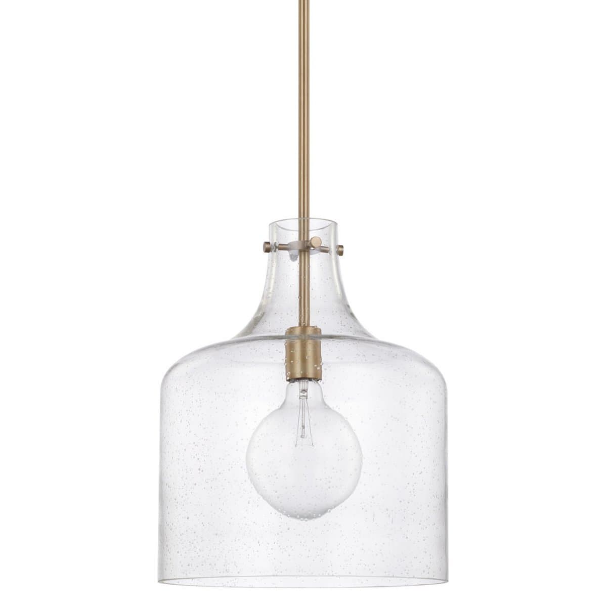 Capital Lighting | Crawford Pendant — Brushed Nickel, Clear Water Glass - alternate view