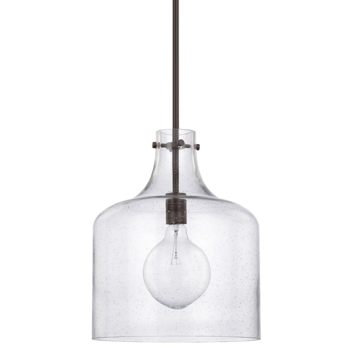 Capital Lighting | Crawford Pendant — Bronze, Clear Seeded Glass