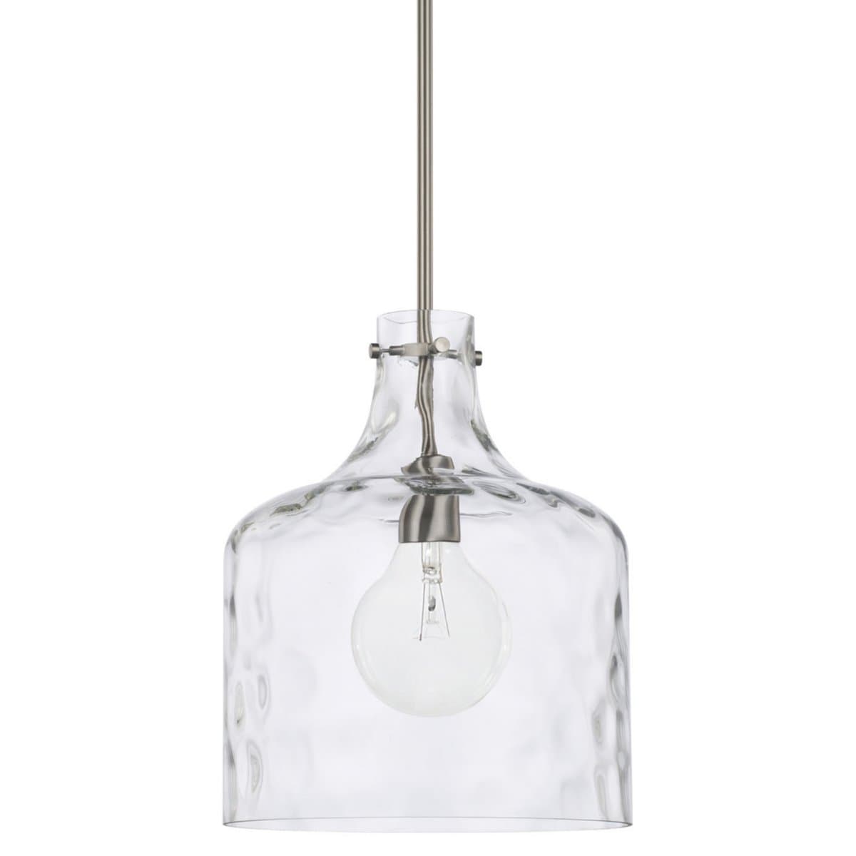 Capital Lighting | Crawford Pendant — Brushed Nickel, Clear Water Glass