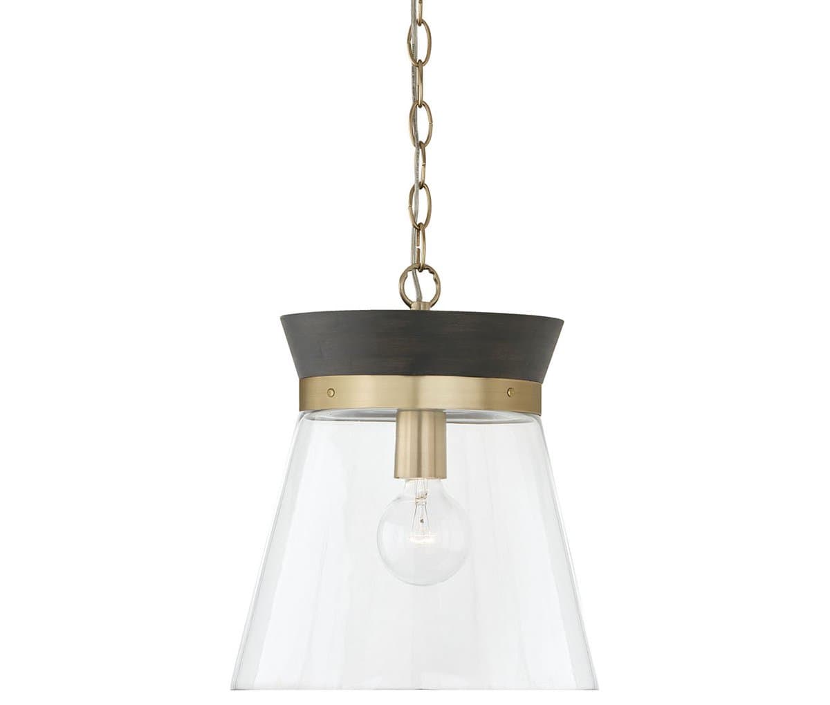 Capital Lighting | Finn Pendant — White Wash and Matte Brass - alternate view
