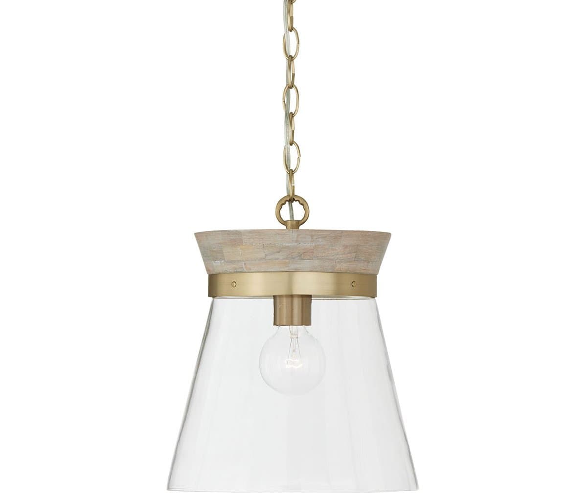 Capital Lighting | Finn Pendant — White Wash and Matte Brass
