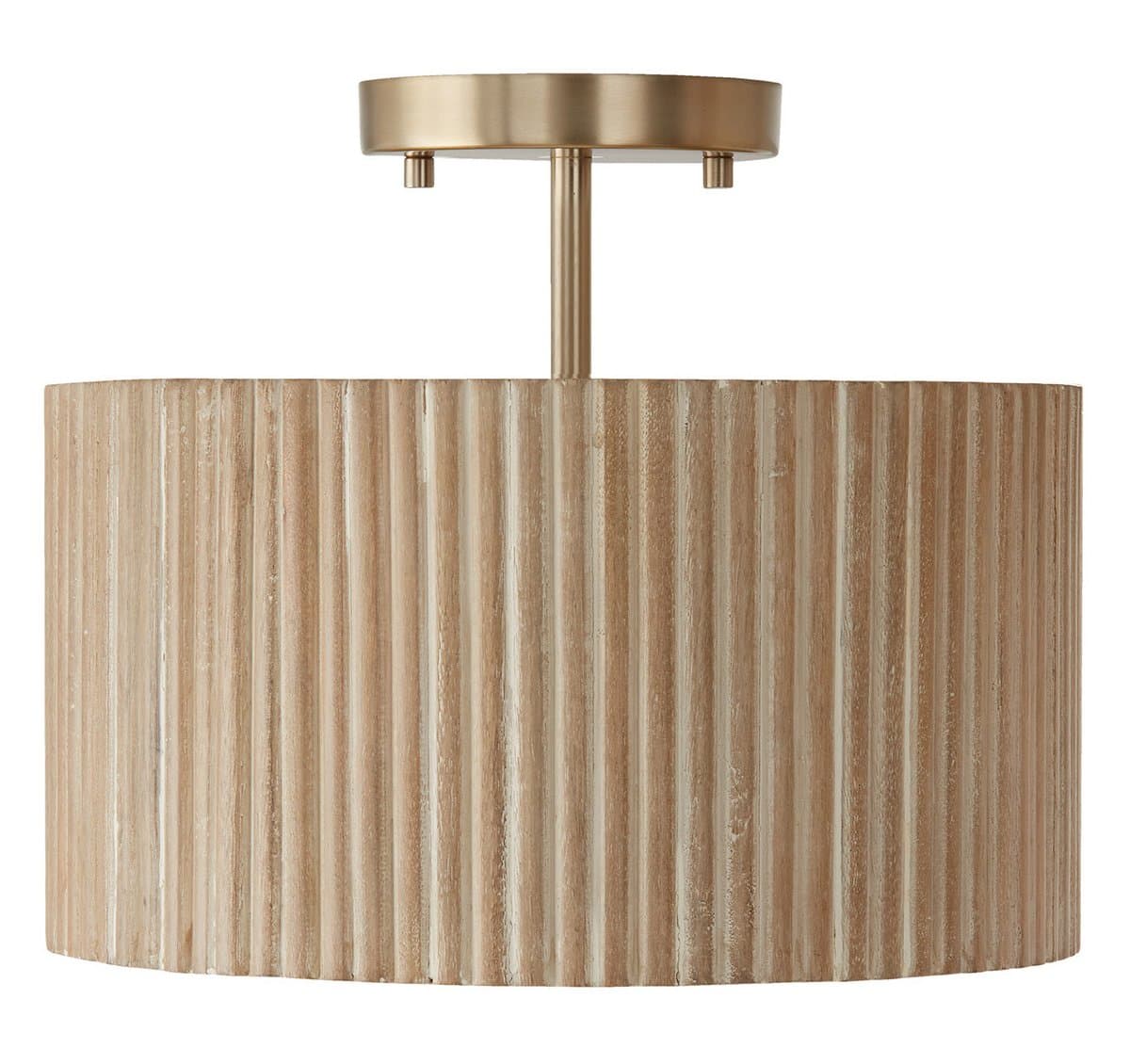 Capital Lighting | Donovan Semi-Flushmount — White Wash and Matte Brass