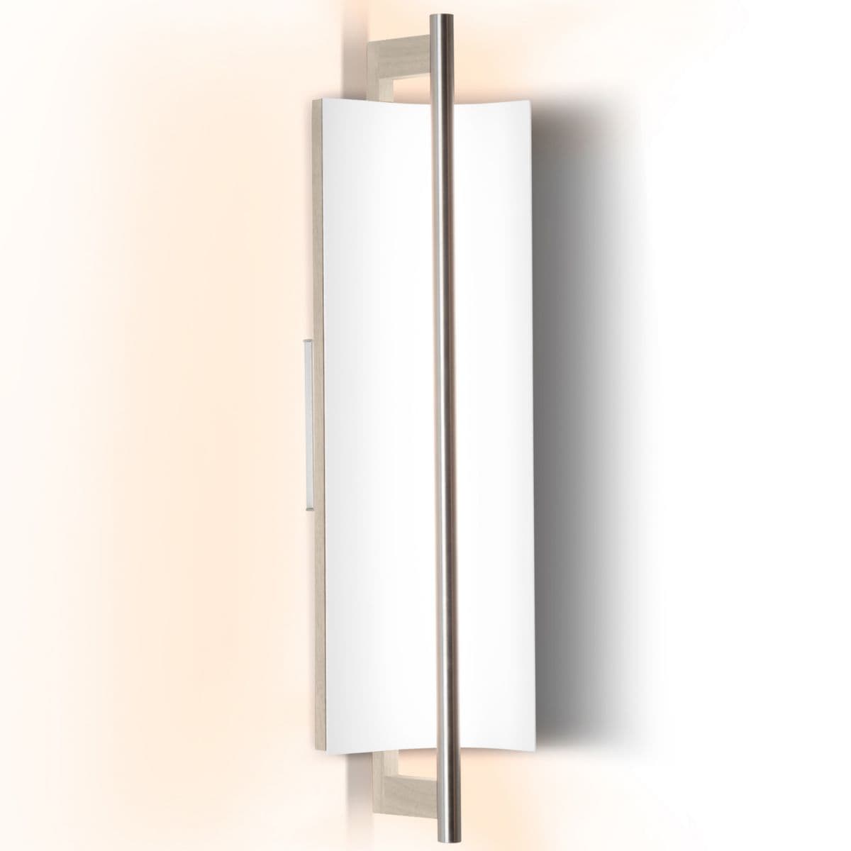 Cerno Allavo Led Vanity Light — Textured White Exterior and Textured White Reflector, White Washed Oak, Brushed Aluminum, 22 Inch