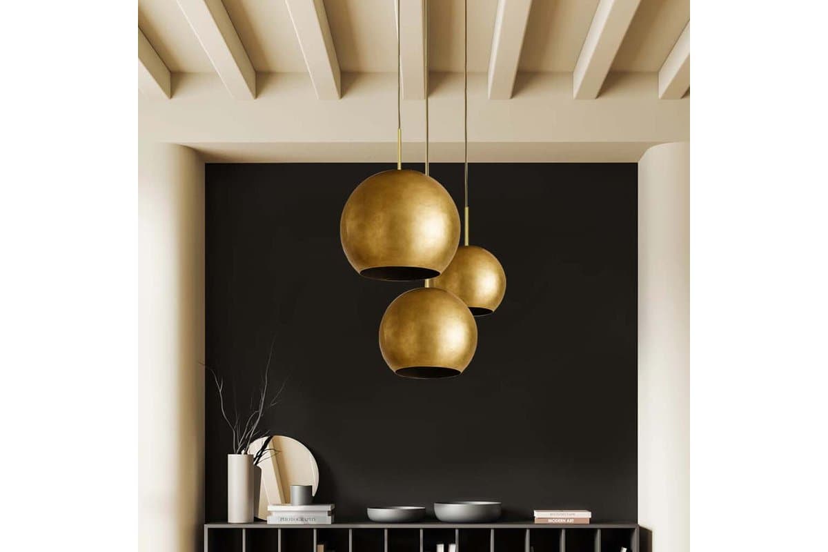 Dounia Home | Mishal Multi-Globe Chandelier — Polished Brass, Small - alternate view