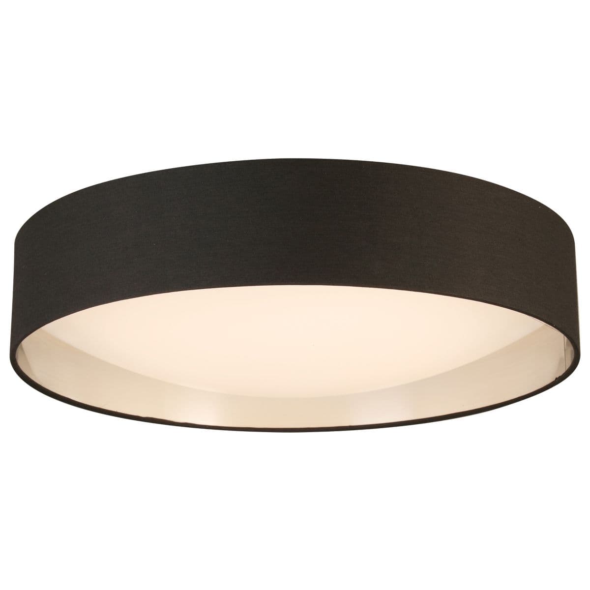 Eglo Orme Led Flushmount — Black Exterior/Brushed Nickel Interior, 20 inch