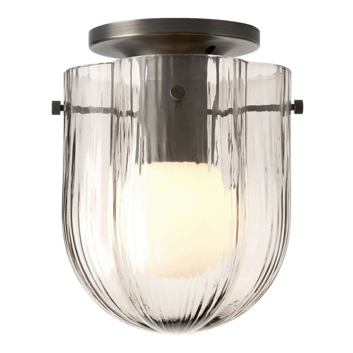 Gubi Seine Semi-Flushmount — Smoke, Antique Brass