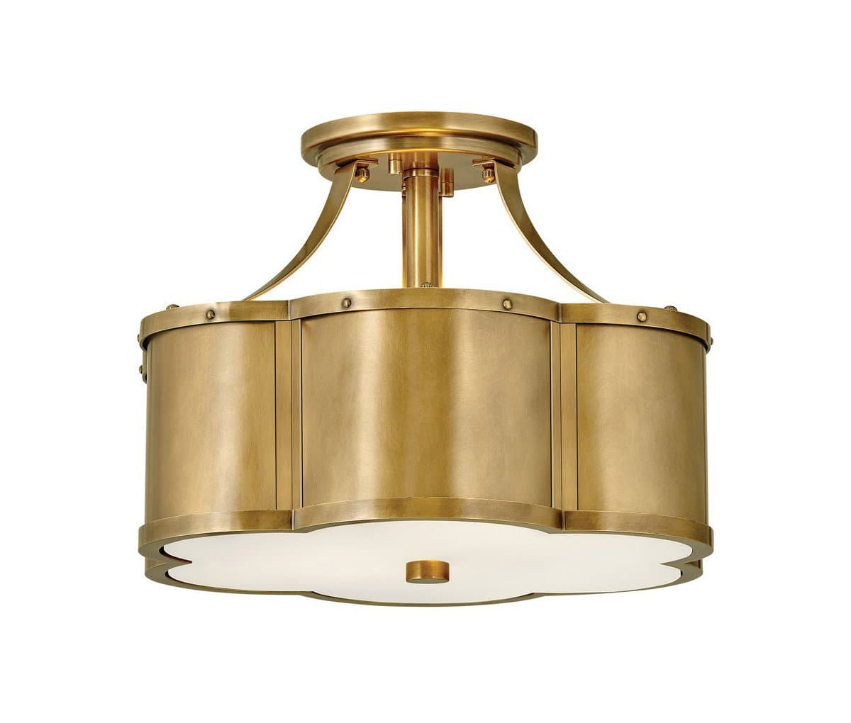 Hinkley | Chance Semi-Flushmount — Heritage Brass, Small