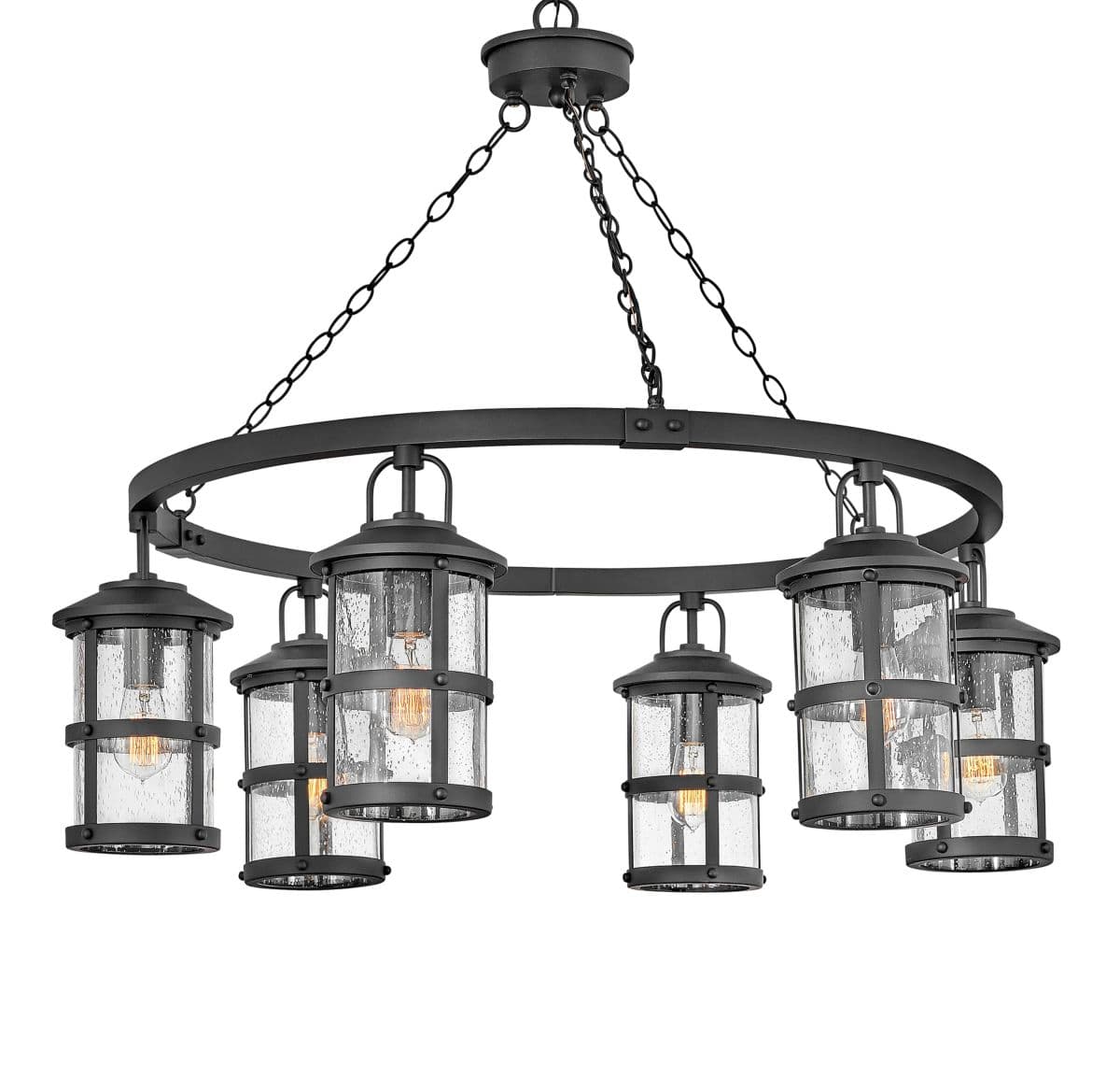 Hinkley | Lakehouse Outdoor Chandelier — Black, Bulb Included