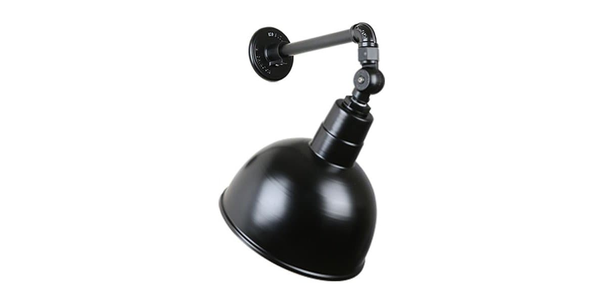 Hi-Lite | Deep Bowl 44 Swivel Arm Outdoor Wall Sconce — Black, 10 in, Without