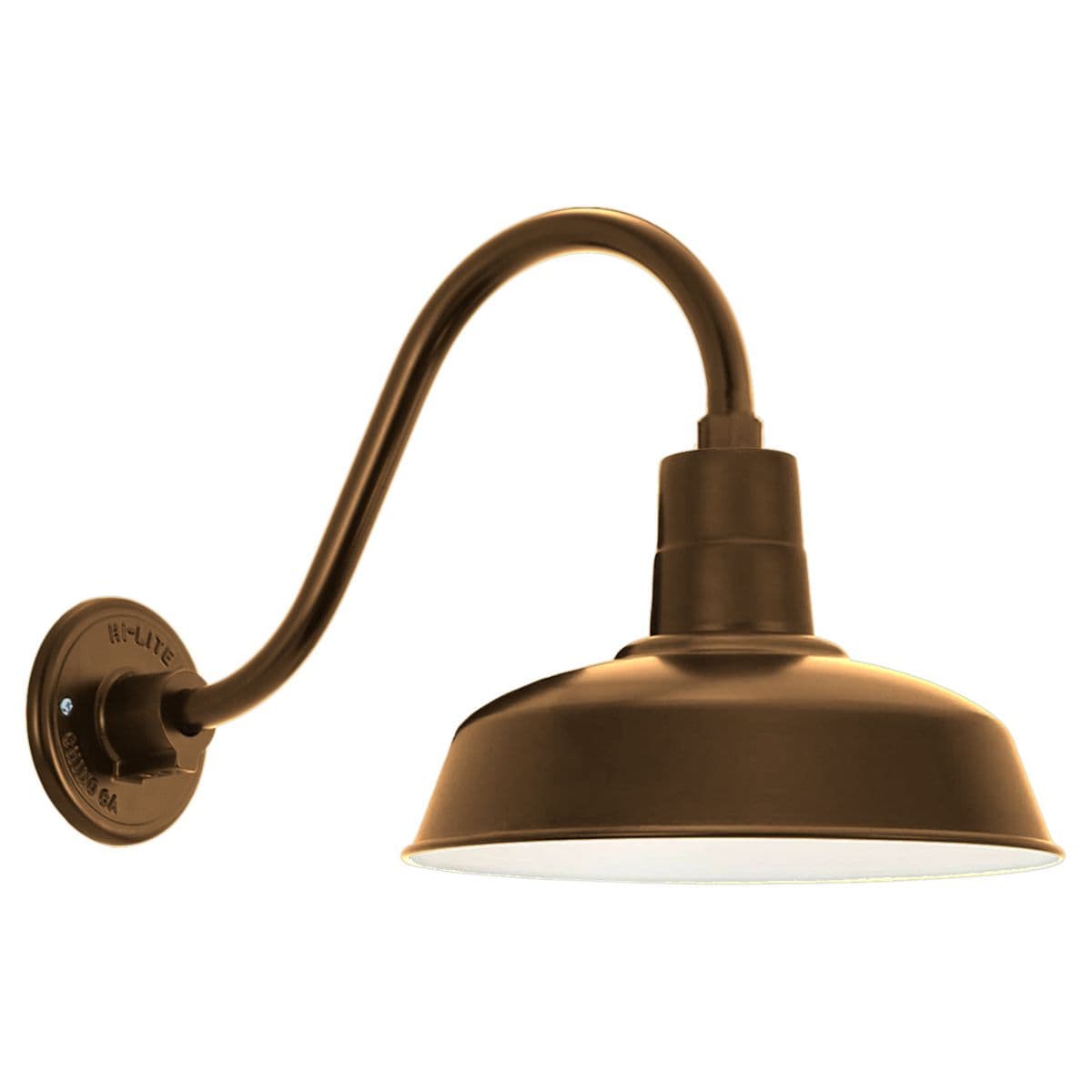 Hi-Lite | Gooseneck Barn Light Warehouse Outdoor Wall Sconce - B-1 Arm — 17 Inch, Rust