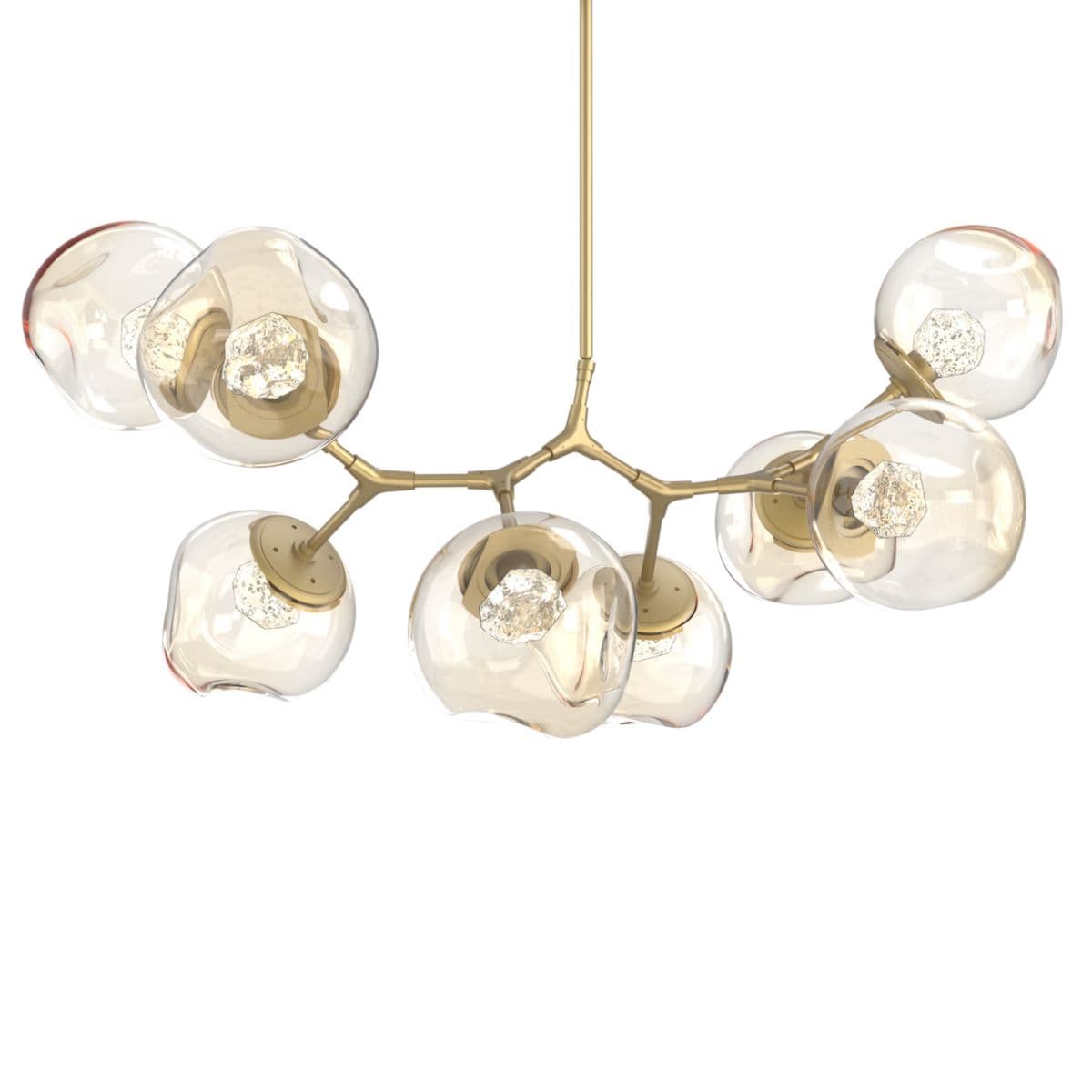 Hammerton Studio | Luna Modern Branch LED Multi-Light Pendant by Hammerton Stud — Zircon Amber, Gilded Brass, 8