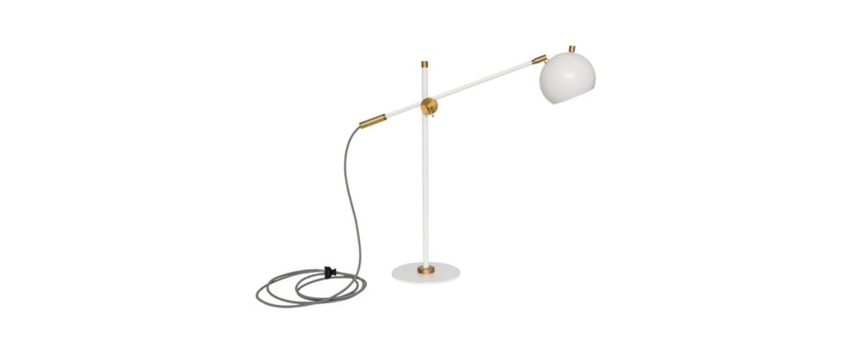 House of Troy | Orwell Table Lamp — White with Weathered Brass Accents
