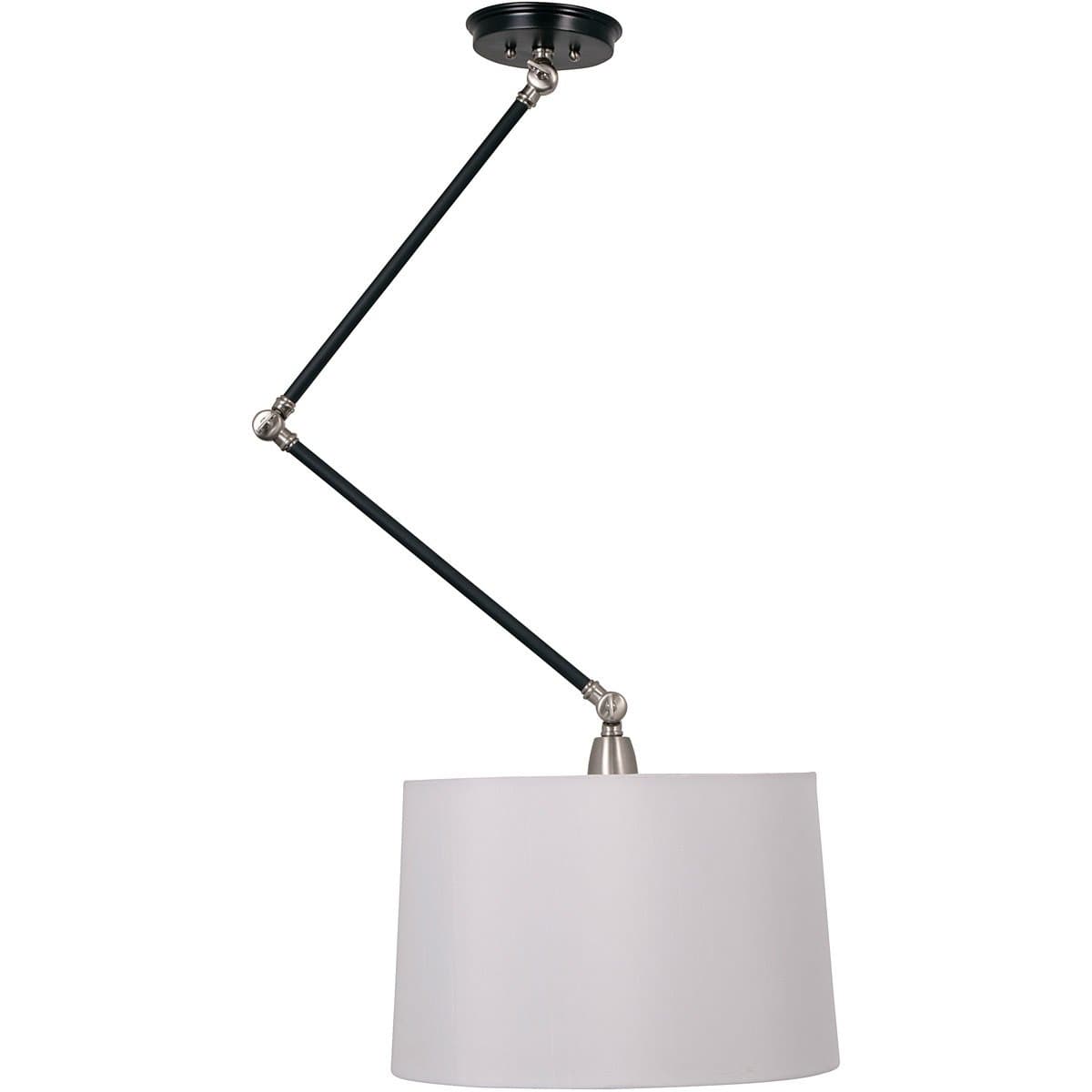 House of Troy | Uptown Adjustable Pendant — Black with Satin Nickel