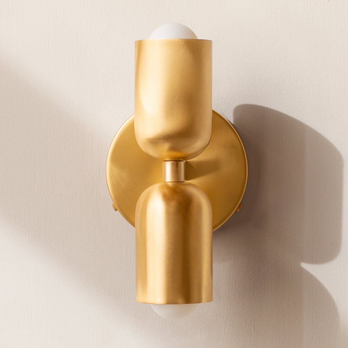 In Common With | Brass Up Down Wall Sconce — Brass Down Shade, Pewter, Brass, Plug-in Right Dimmer Switch