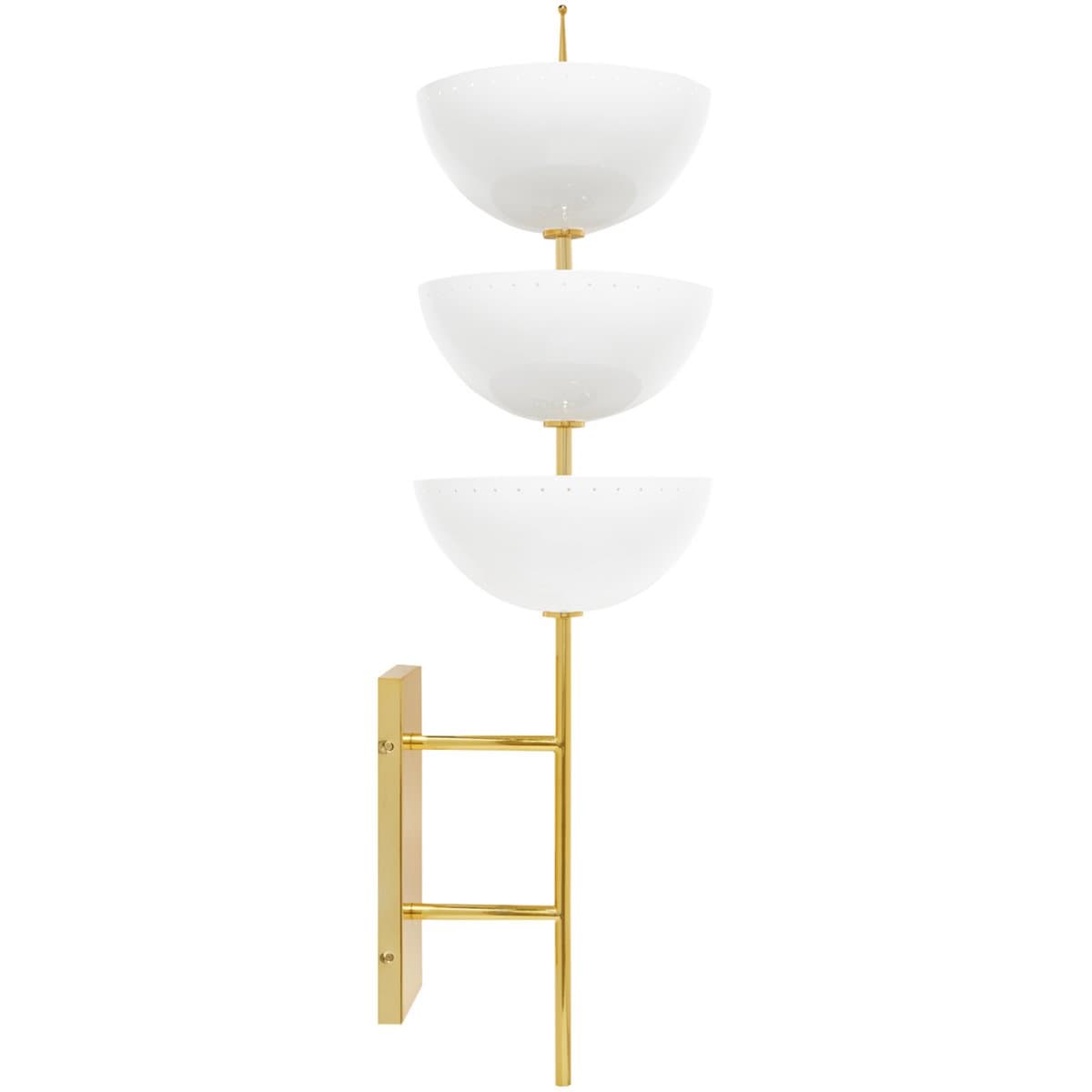 Jonathan Adler Lisbon Sconce, white stacked bowl wall light with perforations
