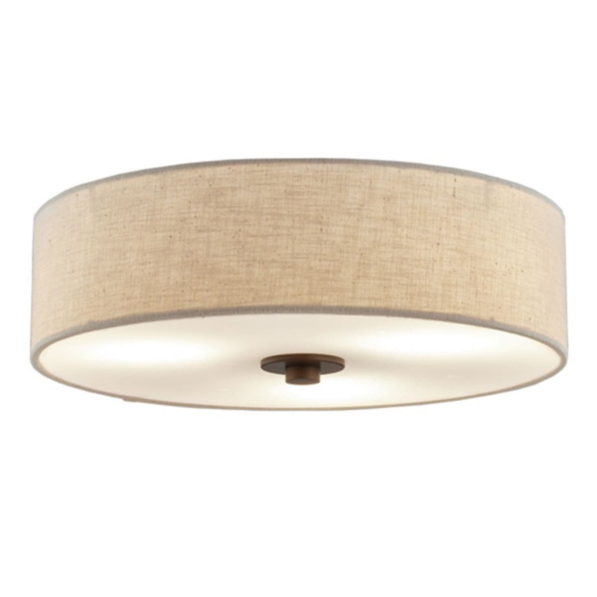 Justice Design Group | Textile Classic Flushmount — Cream Linen, Dark Bronze