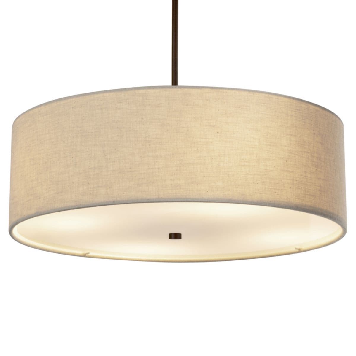 Justice Design Group Textile Classic Drum Pendant — Cream, Dark Bronze, 24-inch