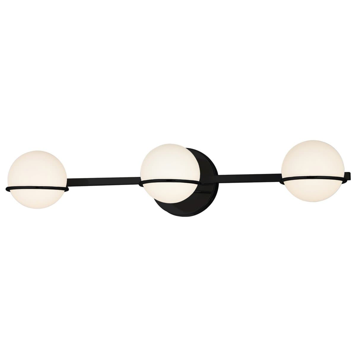 Justice Design Group | Fusion Centric Vanity Light — Matte Black with Brass, 3