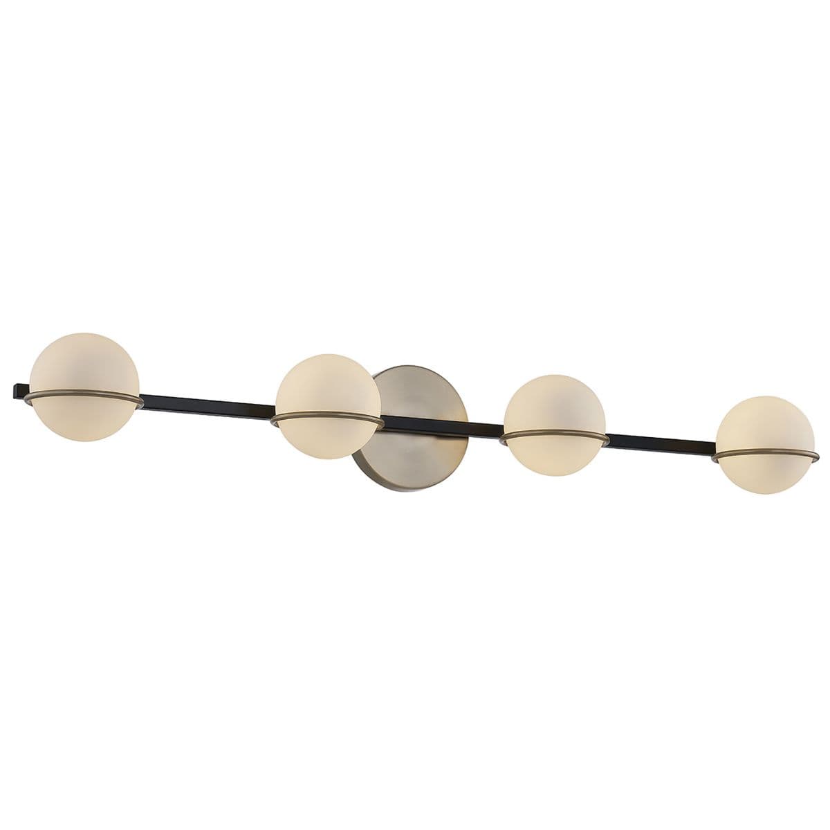 Justice Design Group | Fusion Centric Vanity Light — Matte Black with Brass, 4