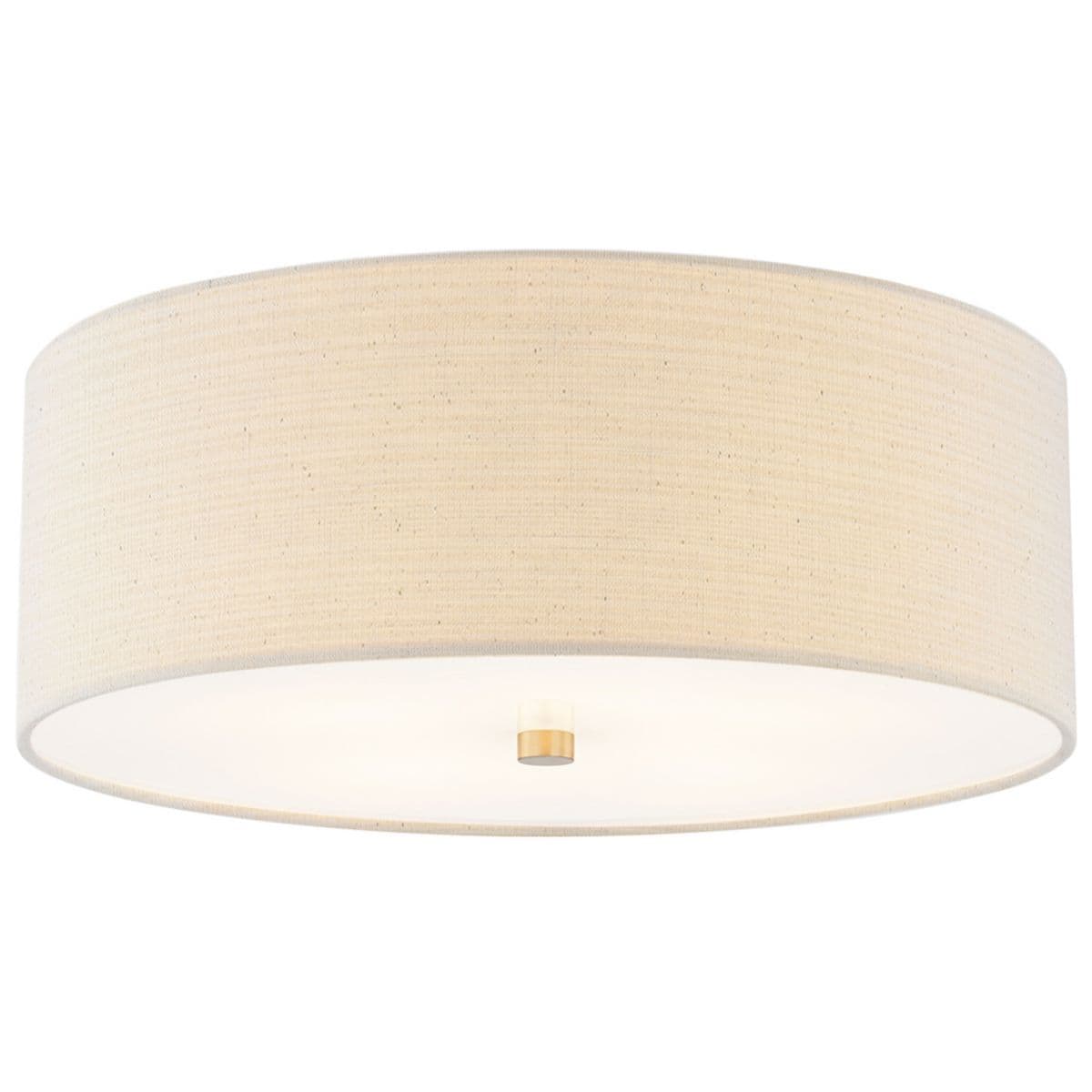 Justice Design Group | Textile Classic Drum Flushmount — Cream, Brushed Brass, Large