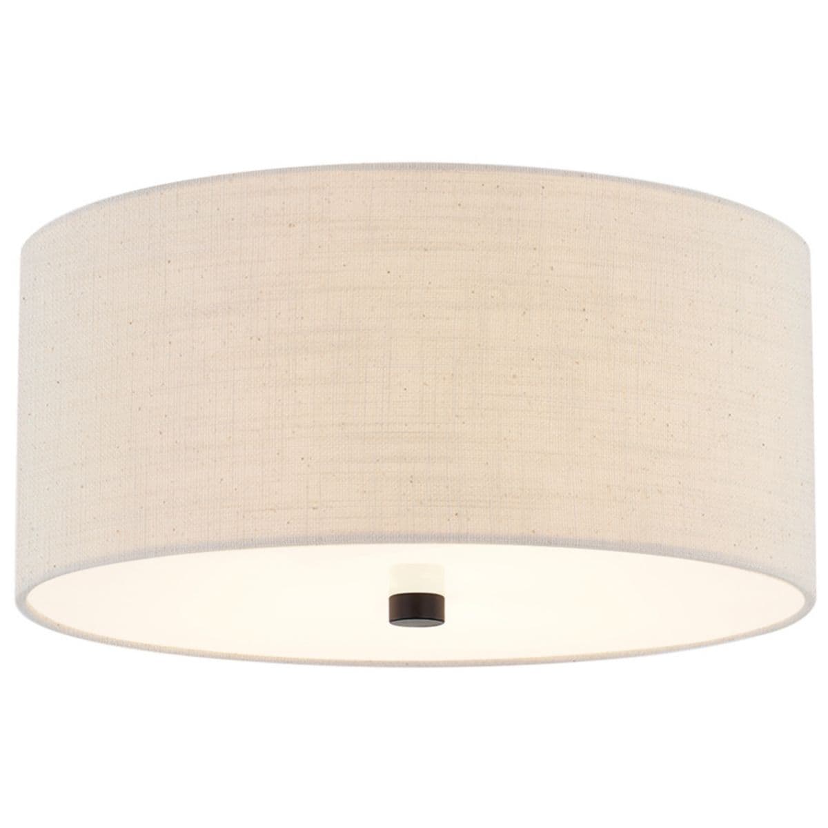 Justice Design Group Textile Classic Drum Flushmount — Cream, Matte Black, Medium