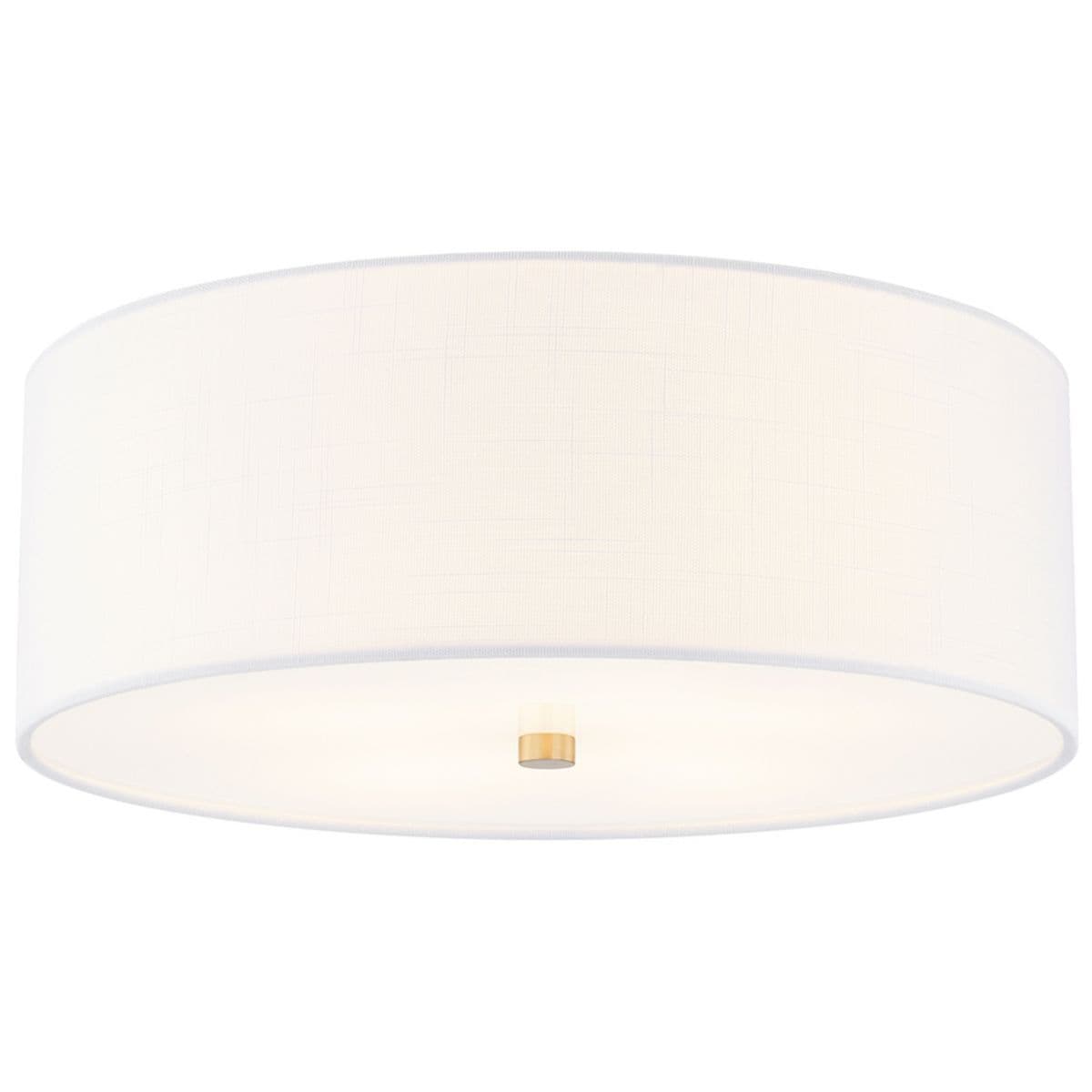 Justice Design Group Textile Classic Drum Flushmount — White, Brushed Brass, Large