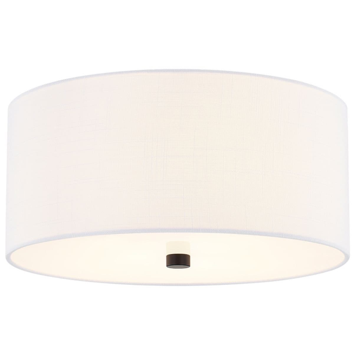 Justice Design Group | Textile Classic Drum Flushmount — White, Matte Black, Medium