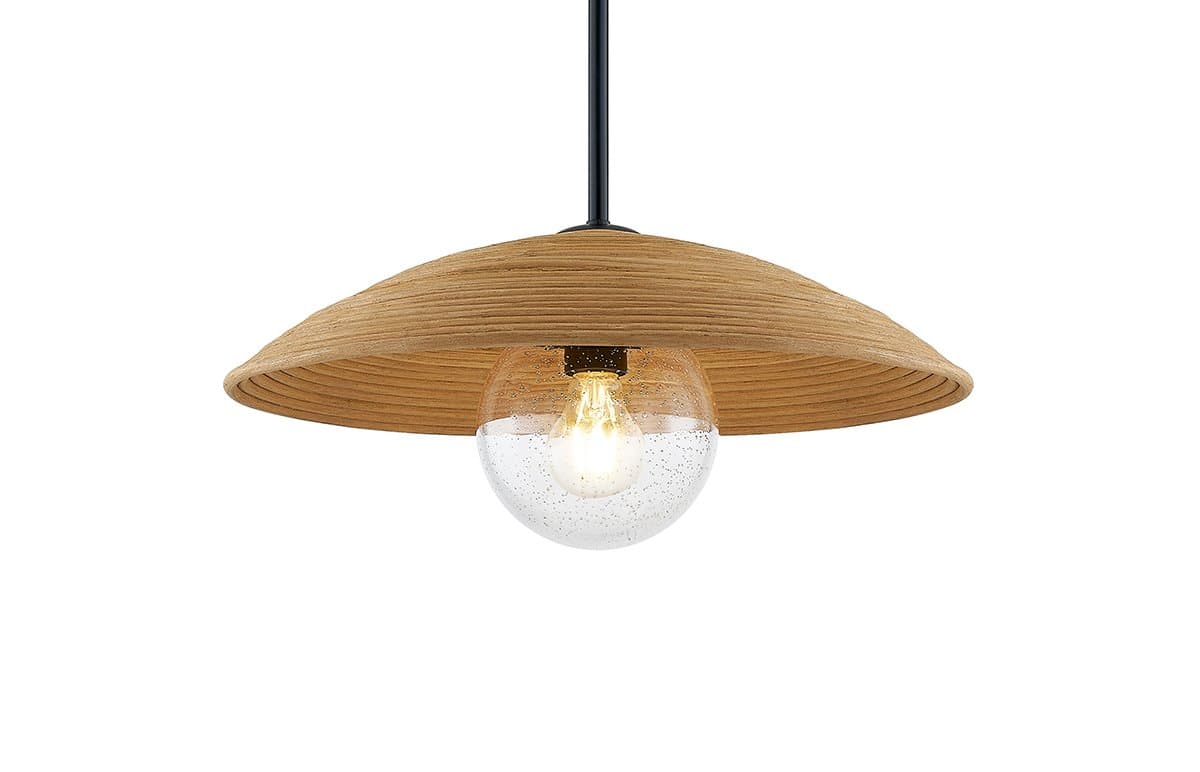Justice Design Group | Rattan Caribe Pendant — Matte Black