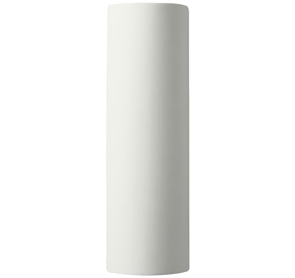 Justice Design Group | Cylinder Ceramics ADA Tube - Open Top and Bottom Wall Sconce — Bisque, Small, Integrated LED