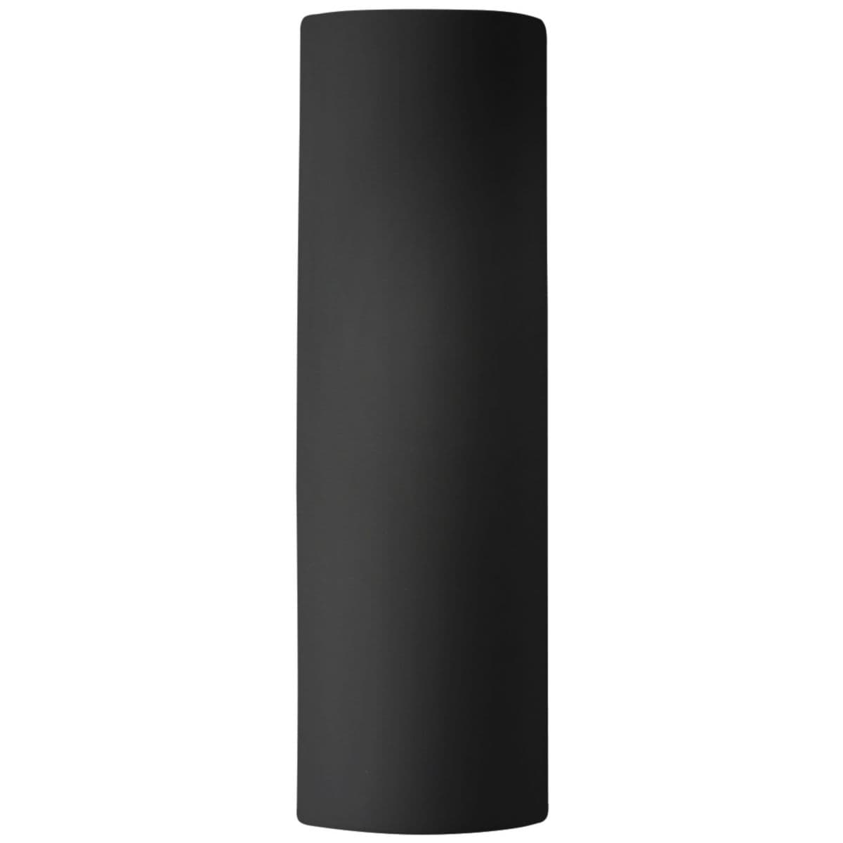 Justice Design Group | Cylinder Ceramics ADA Tube - Open Top and Bottom Wall Sconce — Carbon Matte Black, Small, Replaceable Bulb